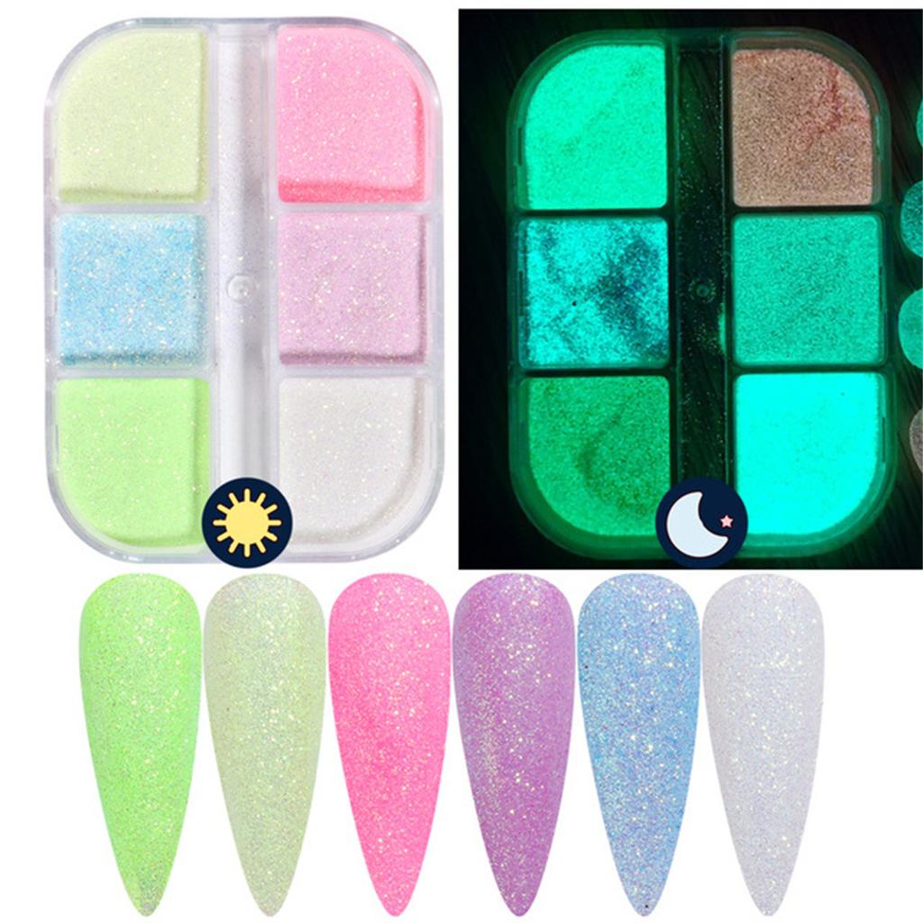 Nail Glow Powder Супер яркий мультиэффектный светящийся порошок для ногтей