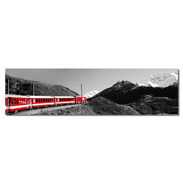 Природный пейзаж, городской пейзаж, черный, красный, поезд, холст, картина, настенные художественные фотографии, постеры и принты для гостиной, спальни, домашний декор, без рамки