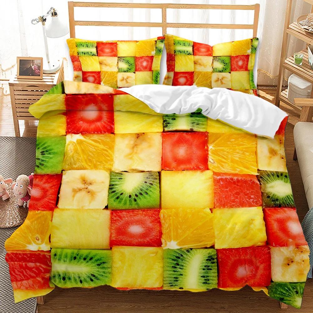 BEST.WENSD Quality 100% Cotton Bedding Set Winter Duvet Cover Sets Reactive Printing Small Fresh Food Doughnut Bedding Sets