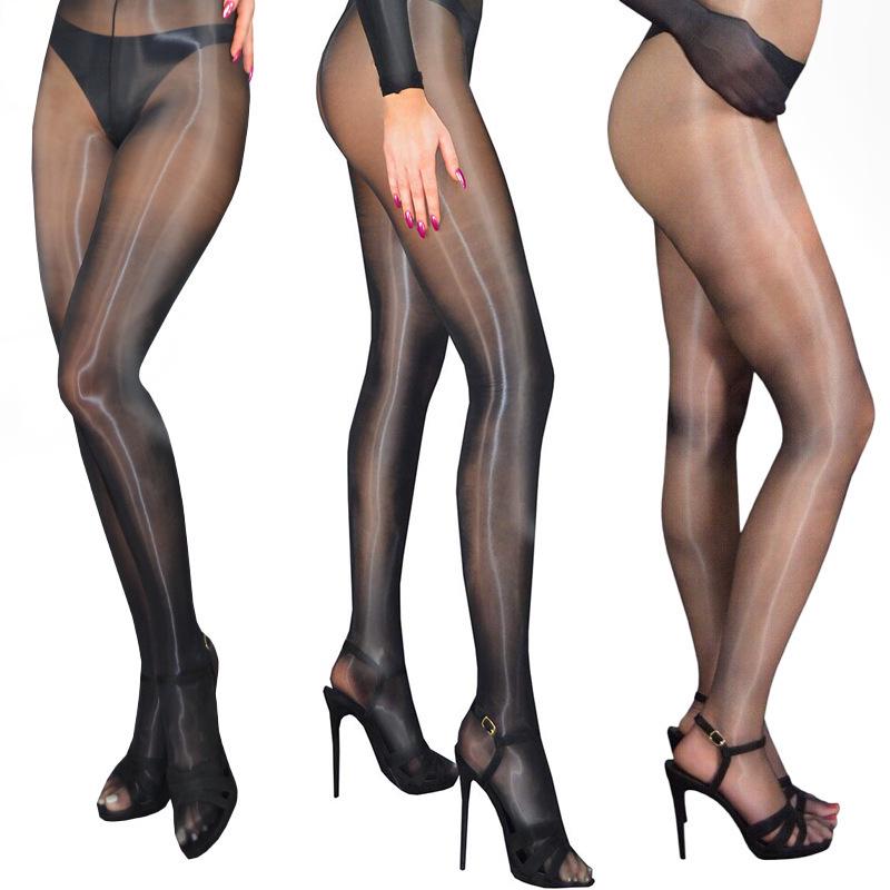 "Летние чулки черного цвета с блестящим конским маслом"