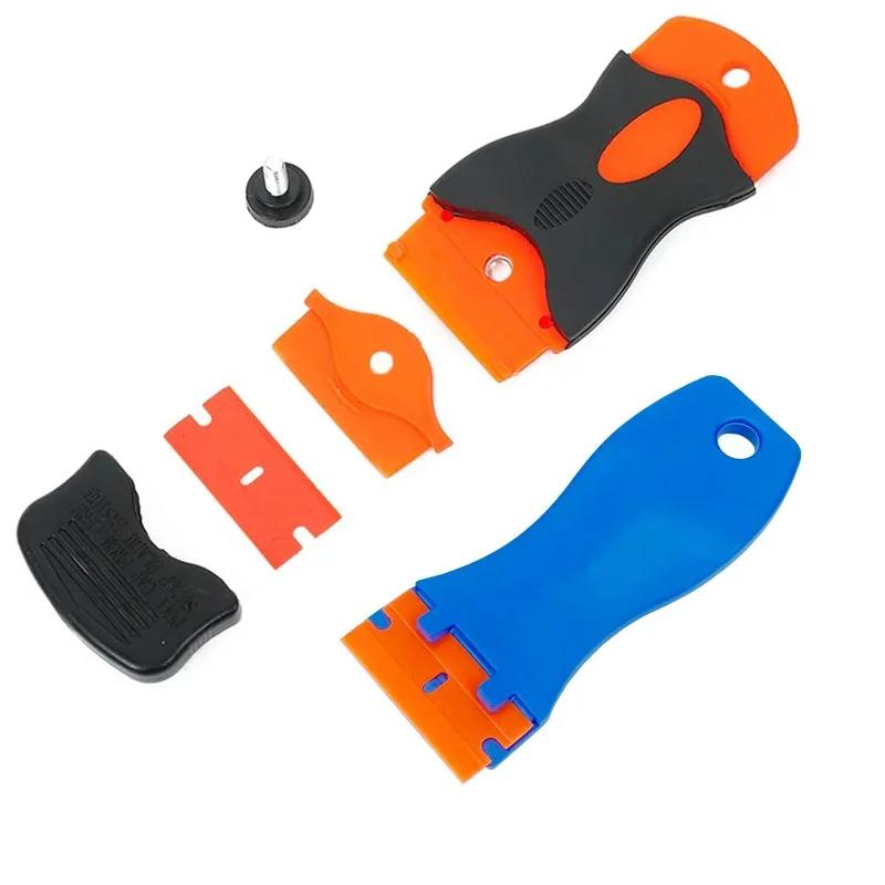 Car Glass Scraper with Blades Window Sticker Remover Auto Squeegee Tool for Ceramic Hob Razor Blade Cleaner