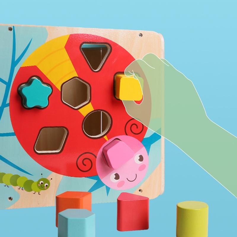 Детская деревянная многофункциональная коробка набор игрушек лабиринт с бусинами и распознавание форм: Развивающая игрушка для раннего детства