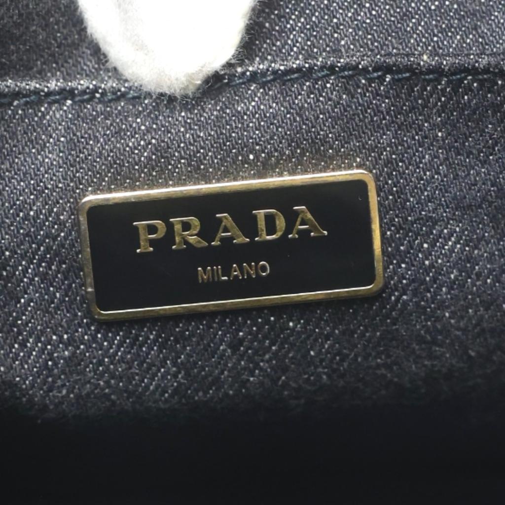 PRADA denim Canapa Tote Bag denim black Women B2439G Used