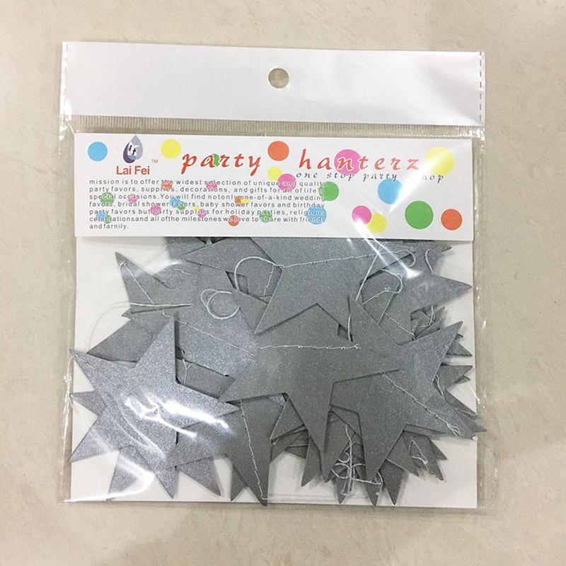 4 м Длинная бумажная гирлянда со звездами для свадьбы, дня рождения, вечеринки, детского душа, декора MIT