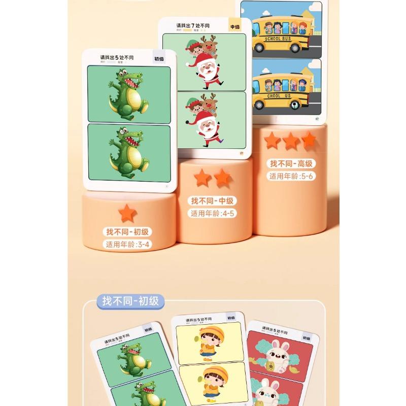Fun Spot The Difference Concentration Training Cards Educational Puzzle Toy For Children