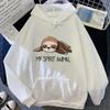 (Premium hoodie)Women'S Winter Autumn Fashion Hooded Casual Sloth My Spirit Animal Letter Printed Long Sleeve Hoody Hoodies