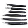 6Pcs Stainless Steel Anti-static Precision Curved Straight Tweezers Repair Tools