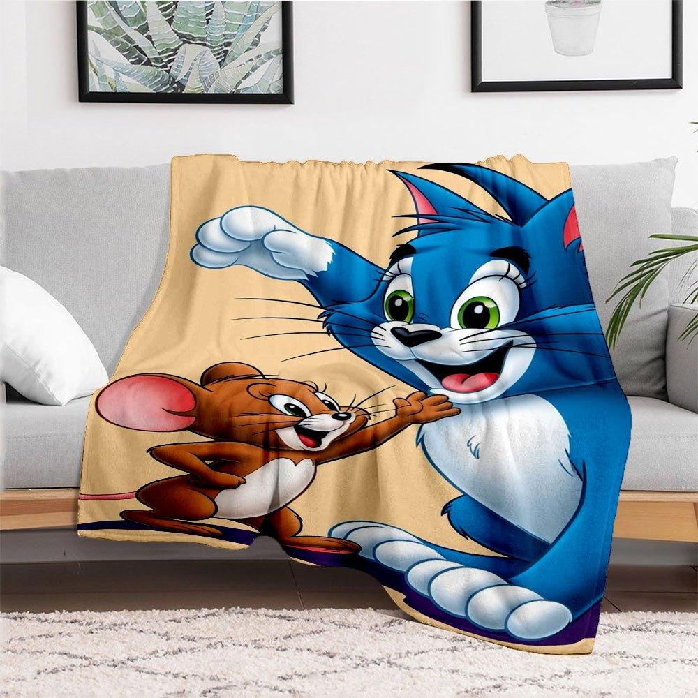 Tom and Jerry Kids Cartoon Wallpapers for PhoneBlanket Flannel Throw Blanket for Sofa, Bed, Travel, Camping, Office