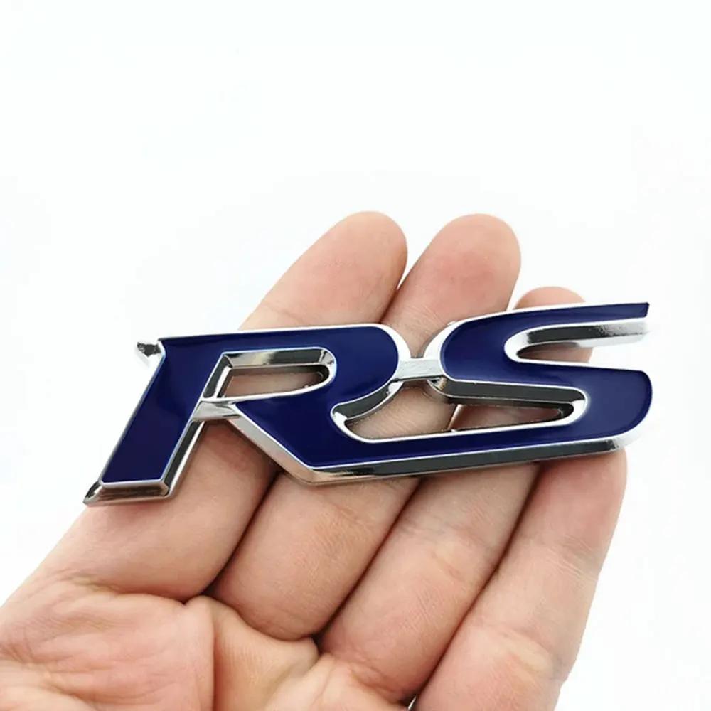 3d Metal RS Sticker Letters Logo Car Front Grille Rear Trunk Emblem Badge For Car Sport RS Sticker Acceessories