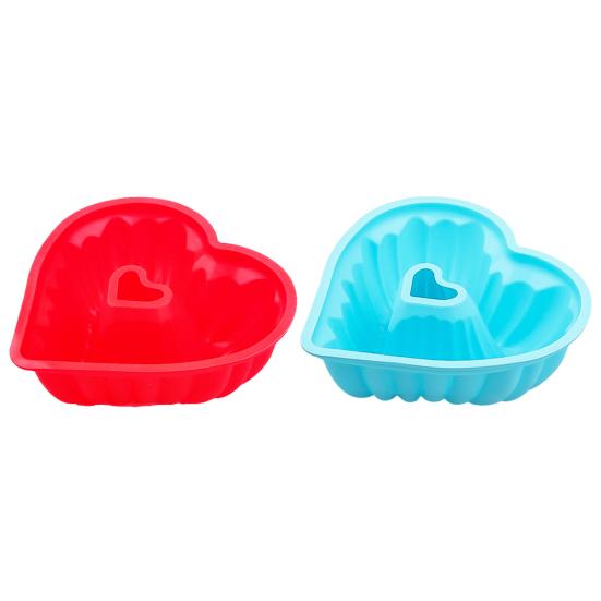 1Pc/2Pcs Heart Cake Pan 8 Inch Silicone Nonstick Heart Cake Molds Cheesecake Chocolate Cake Baking Tray for Making Wedding Valentine's Day Cakes