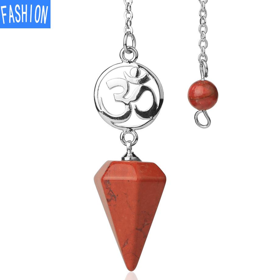 Хрустальная руда Духовный маятник Замысловатое исцеление Шестиугольный остроконечный кулон-украшение