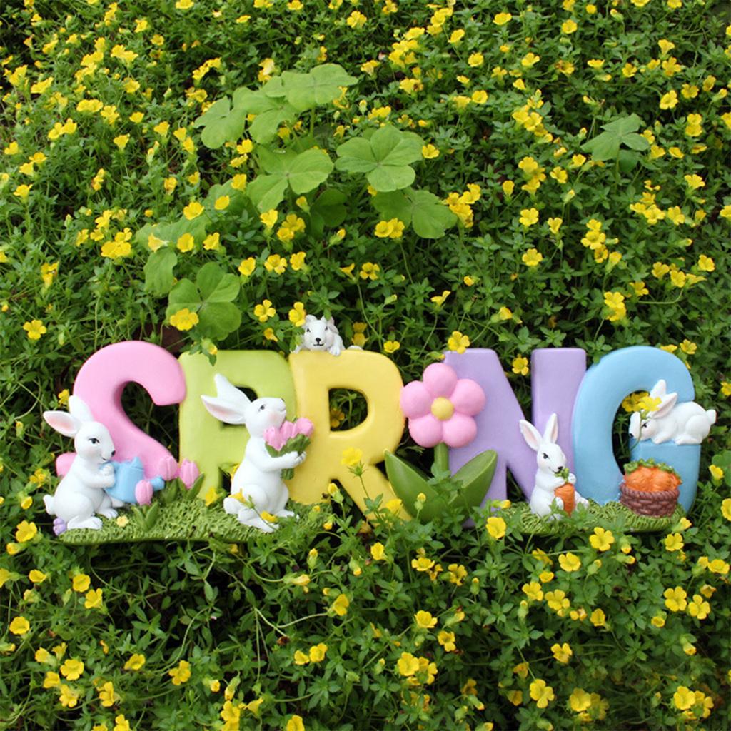 Пасха Весна Кролик Настольное Украшение Фигурки Кроликов Домашний Декор Праздничные Принадлежности Спальня Ремесло из Смолы Сад Подарок 2024