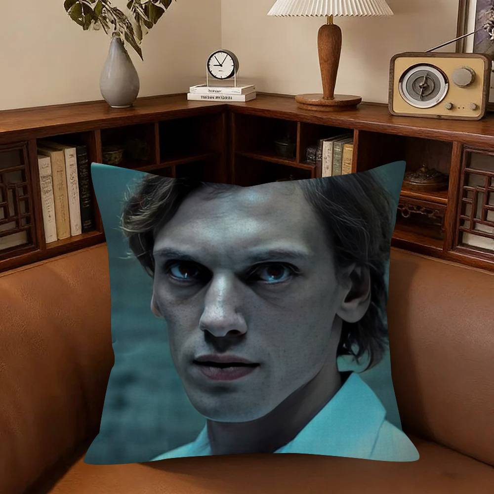 Actor J-Jamie Campbell Bower Pins Cushion Cover Car Throw Pillow Case For Sofa Car Christmas Gift