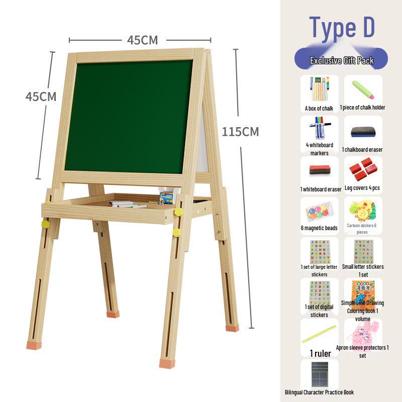 Детская меловая доска-мольберт из массива дерева для письма и рисования