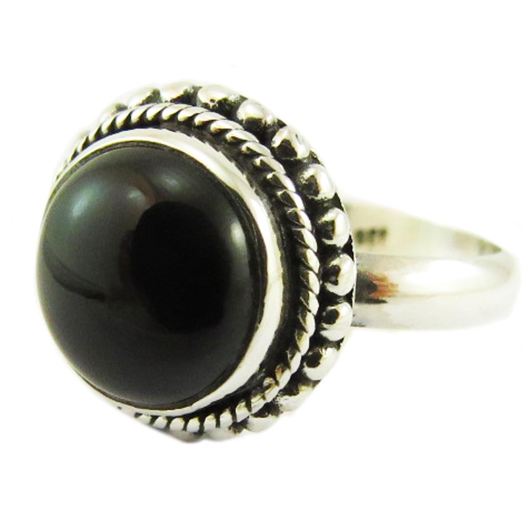 Silver Ring 'Heaven' Silver Onyx - 14 Mm