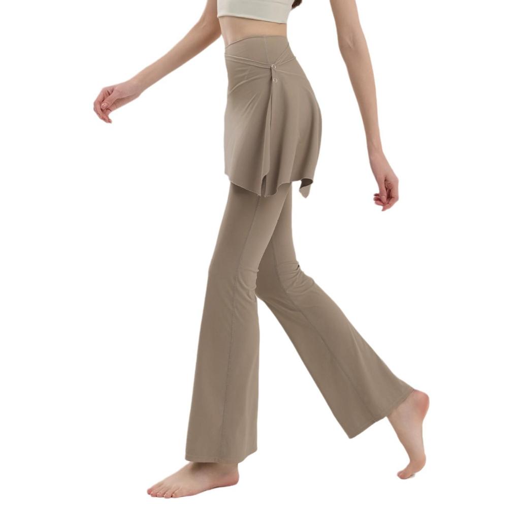 Women's Autumn Flared Yoga Pants, Hip-Lifting Skirted Design for Pilates & Fitness