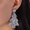 European and American Cross-Border Christmas Tree Earrings with Sparkling Diamonds for Women