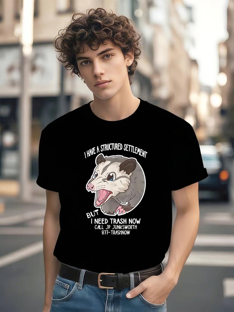 NEW LIMITED I Need Trash Now Possum Meme Funny Possum T-shirt
