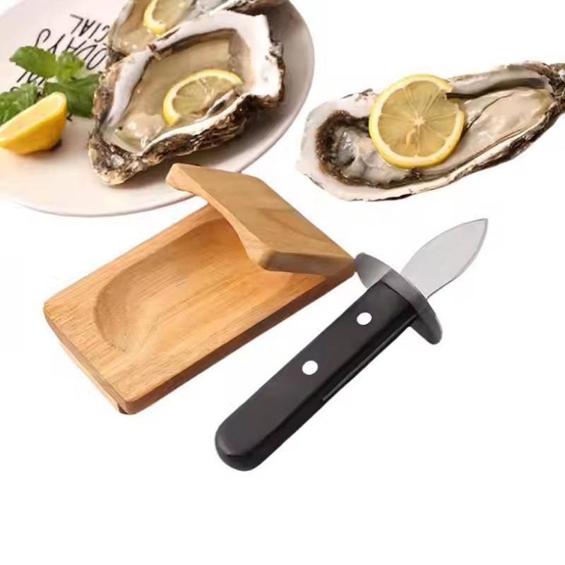 Oyster Tool Wooden Oyster Shucking Clip Knife Machine Oyster Shucker Clamp Holder Seafood Tools