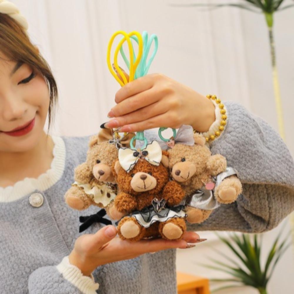 Украшения Медведь Брелок Милый Автомобильный Брелок Креативные Мягкие Куклы Рюкзак Декор