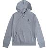 Polo Однотонная толстовка флис с капюшоном и вышивкой логотипа пони, с длинным рукавом, мужская, серая 710740622-004