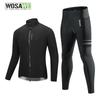 Wosawe Men Reflective Cycling Suits Windproof Windbreaker & Long Tights Bicycle Jacket Outdoor Sports Wear