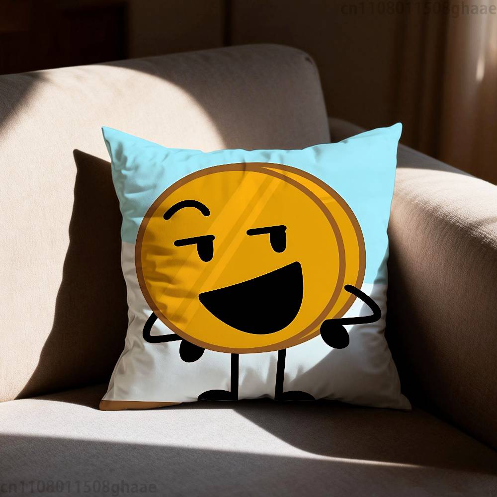 Забавная Наволочка для Подушки BFDI из Аниме, Антипылевой Чехол для Подушки, Невидимая Молния, Шелковистый Короткий Плюш, Чехол для Подушки Дивана