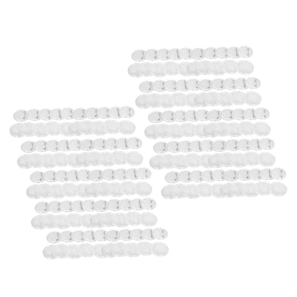 100 комплектов 1,7-дюймовых прозрачных значков на кнопках, многоразовых, износостойких, акриловых, для дизайна поделок своими руками