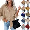 Women's Casual Solid Color Lapel Long Sleeve Corduroy  Jacket