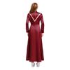 Womens Priest Cleric Cassocks Embroidered Cross Long Sleeve Back Zipper Long Robe