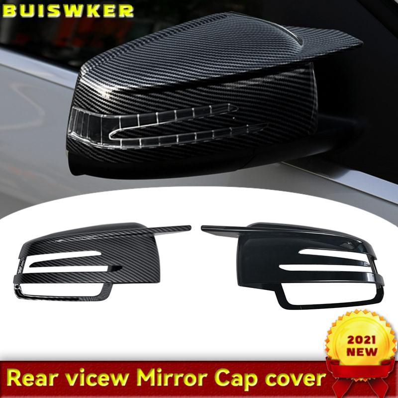 2pcs Replacement Carbon Fiber Pattern Rearview Side Mirror Cover Caps For Mercedes Benz W176 W246 W204 W212 W221 C117 X204 X156