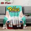 Raving Rabbids (Big-eyed rabbit) 2D Flat Pattern Flannel Blanket High quality All Seasons Warmth and Comfort Perfect for Christmas Gifts.P260914517