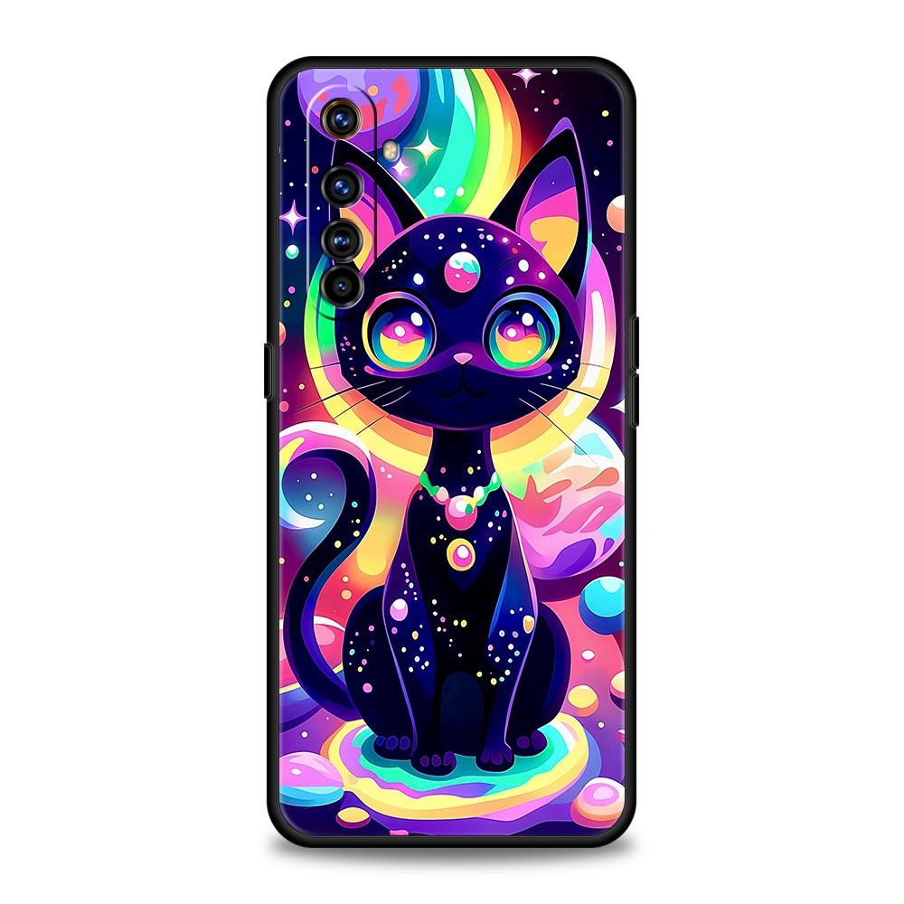 Чехол с ярким дизайном кошки для Realme C67 C63 C55 C53 C35 C25 C21 GT 2 3 5 6 10 11 12 13 Pro Plus 5G Мягкий ТПУ чехол для телефона Fundas