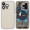 Задняя крышка аккумуляторного отсека для iPhone 14 Pro + Рамка средней пластины + Боковые кнопки + Шлейф беспроводной зарядки (Версия ЕС)