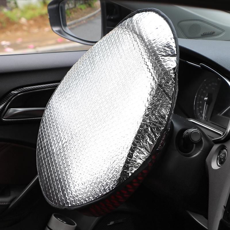 Custom Car Steering Wheel Sun Shade - Summer Heat Protection with Aluminum Foil Insulation