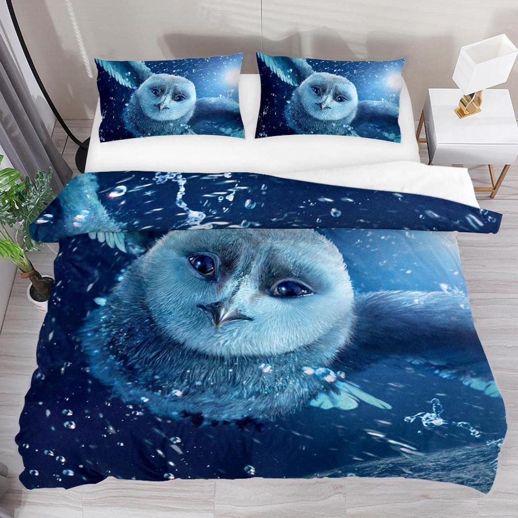 Комплект постельного белья с совами для спальни, милые животные, размер кинг, полиэстеровый пододеяльник, одеяло, наволочка для детей, взрослых