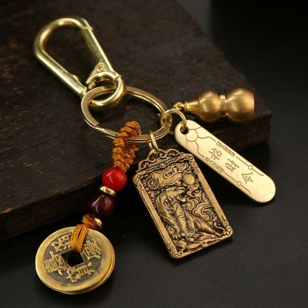 Амулет-брелок со знаком зодиака, металлический кулон с восемью богами-хранителями в китайском стиле, пять императоров, деньги