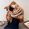 Satin Imitation Silk Printing Large Square Scarf Silk Scarf Shawl Versatile Foreign Style Headscarf Neck Protection Scarf