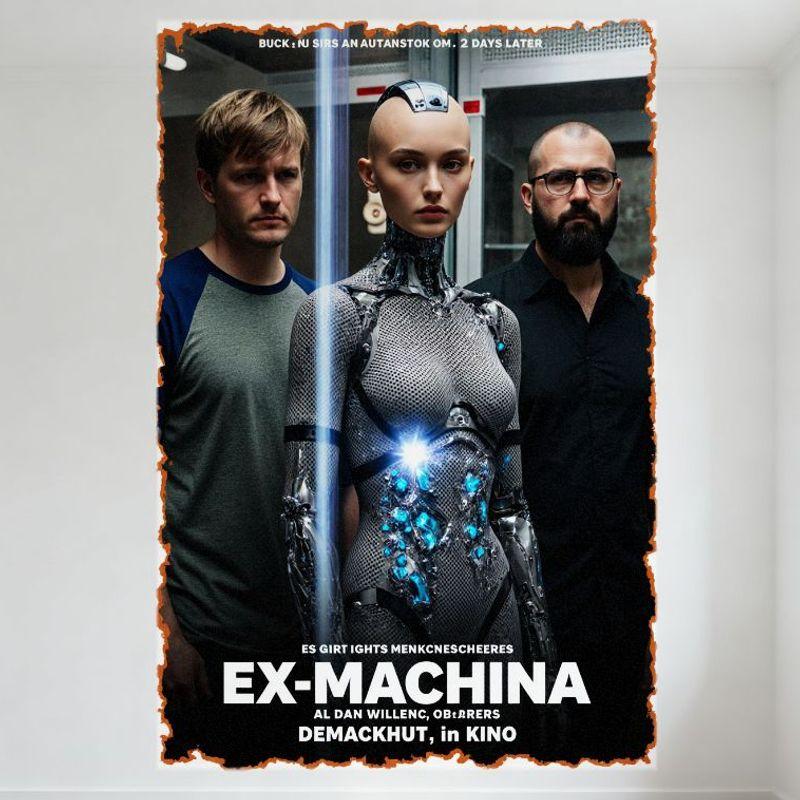 Ex Machina Movie Poster Metal Tin Sign Vintage Sci-Fi Wall Decor for Home Bar Cafe Man Cave