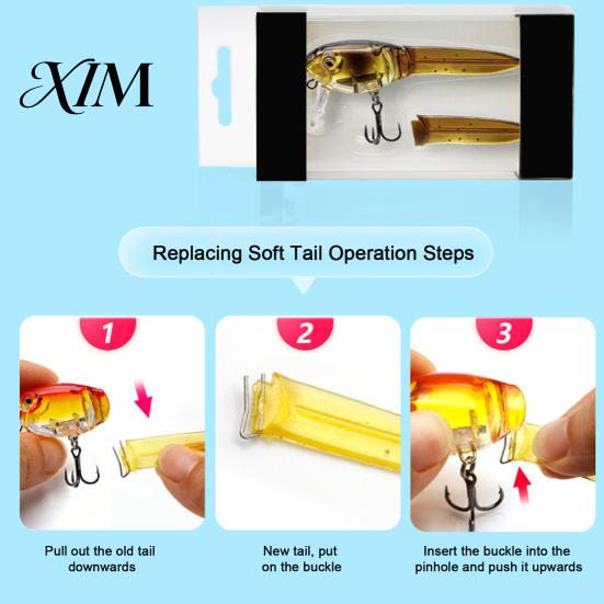 Tadpole Lure with Hooks 8.5CM/8G Minnow Topwater Lure, Floating Bait Fishing Lures Hook, Bionic Crankbait for Saltwater Freshwater Sharp Hook