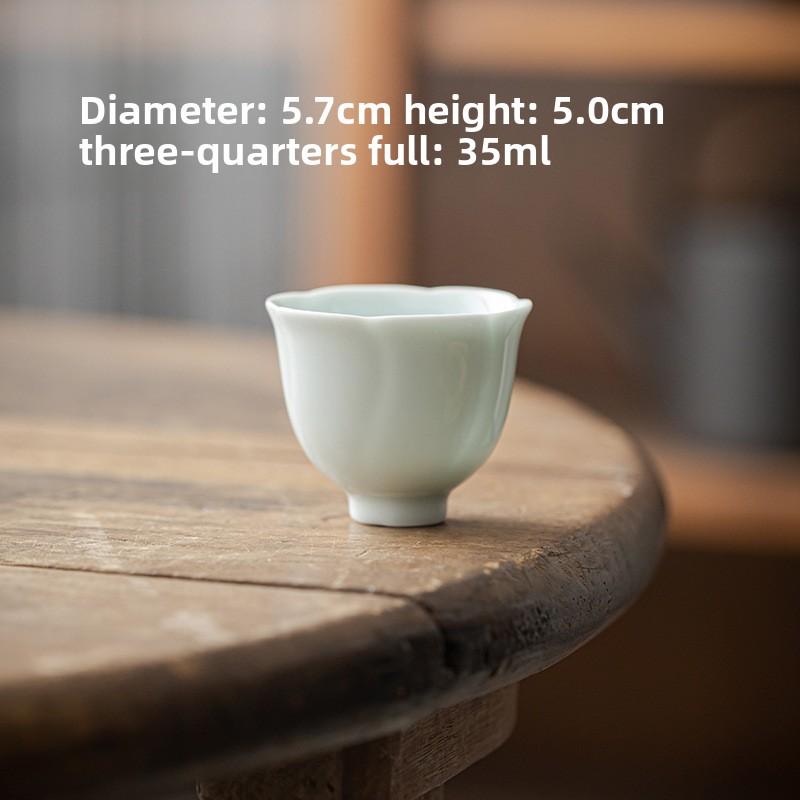 Чашка для цветов керамическая однотонная чайная чашка чайная чашка одинарная чашка тонкая шина бытовая селадоновая белая фарфоровая чайная чашка для литераторов