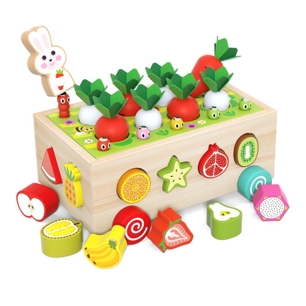 Carrot Pull Shape Sorting Toy Multifunctional Puzzle Game Toy Creative Orchard Shape Toy Kids