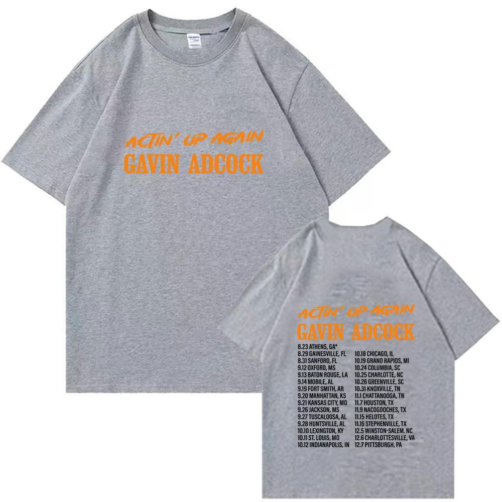 Gavin Adcock Actin' Up Again Tour 2026 Music Fans Gift 100% Cotton T-shirt