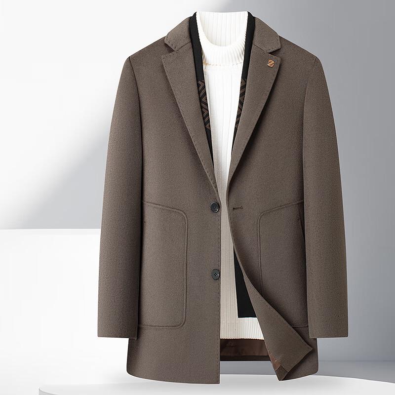 FAPAI Men's 3-in-1 Detachable Down Liner Wool Overcoat