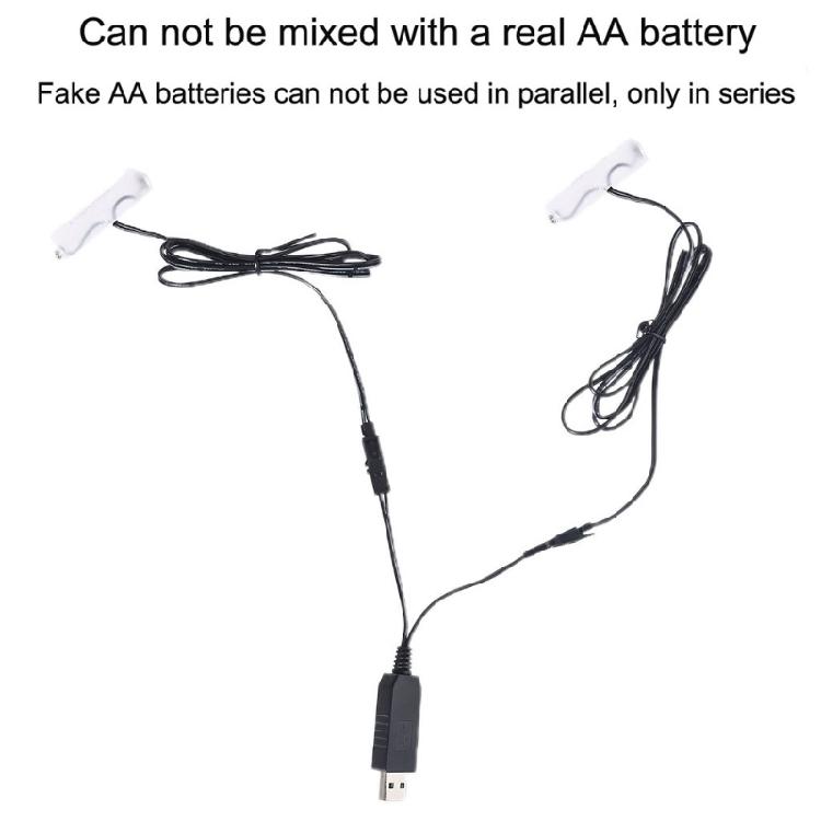 2-в-1 USB-адаптер питания от USB-порта, заменяющий 1-4 шт. батареек AA LR6