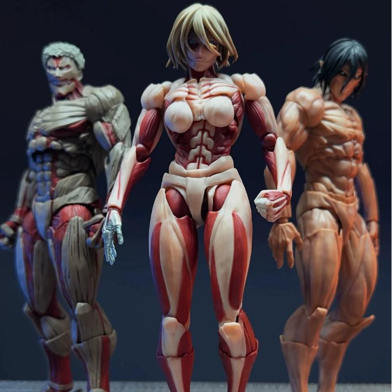 В наличии Атака Титанов Amazing Yamaguchi Revoltech Nr068 Женская Титан Энни Леонхарт Фигурка Gk Коллекционная Модель Игрушка Подарок