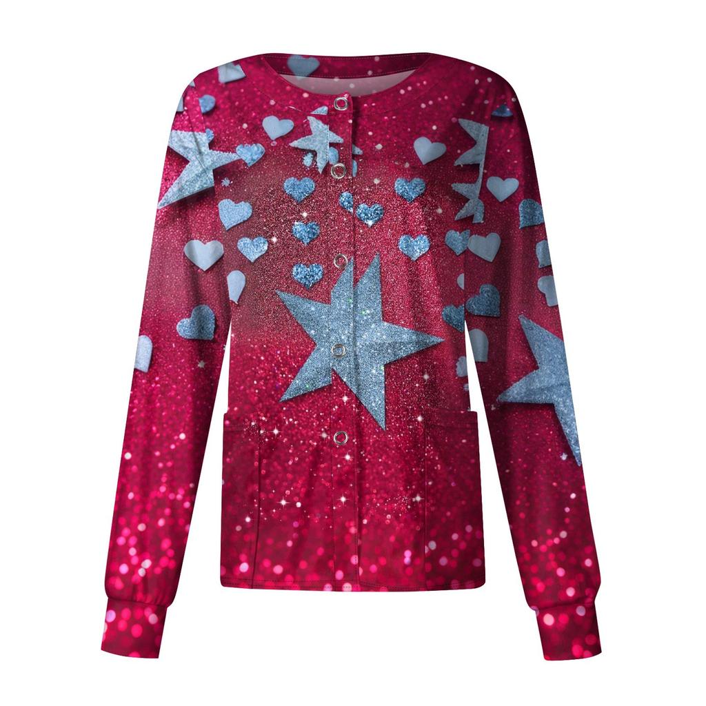 Женский рабочий однобортный защитный комбинезон с длинным рукавом и напечатанным карманом, воротником-стойкой, кардиган, куртка, топ