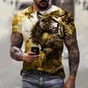 Мужская футболка с 3D-принтом с изображением тигра, льва и морды животного, новая свободная повседневная величественная летняя модная футболка в стиле Харадзюку