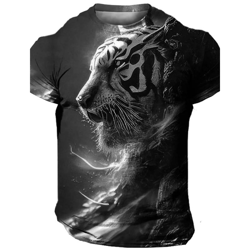 Пламя Животный Узор 3D Печать Модная мужская Спортивная Футболка с Коротким Рукавом Для Уличного Спорта Большие Размеры Мужская Рубашка Повседневная Индивидуальная Тренировка