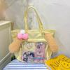Cookie Ann Cuter Yellow Backpack With Plush Ears Large Capacity Pink Bow Design